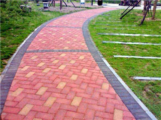 公園鋪設的透水磚